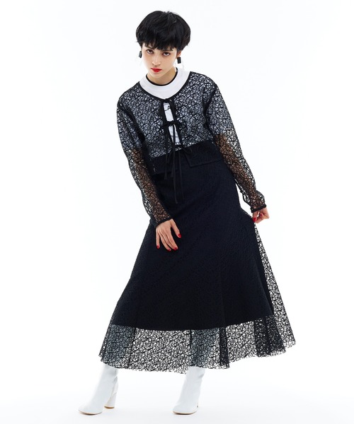 Narcissus（ナルシス）の「【SINN】Narcissusオリジナル　メッシュ2WAYカーディガン（カーディガン/ボレロ・レディース・レッド/ブラック・FREE）」の15枚目の写真