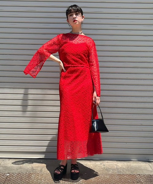 Narcissus（ナルシス）の「【SINN】Narcissusオリジナル　メッシュ2WAYカーディガン（カーディガン/ボレロ・レディース・レッド/ブラック・FREE）」の20枚目の写真