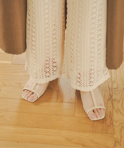 Ambre Neige(アンブルネージュ)の「レースセミフレアパンツ/【WEB/EC限定商品】(その他パンツ・レディース・ピンク/アイボリー/モカ・SMALL/MEDIUM)」の6枚目の写真