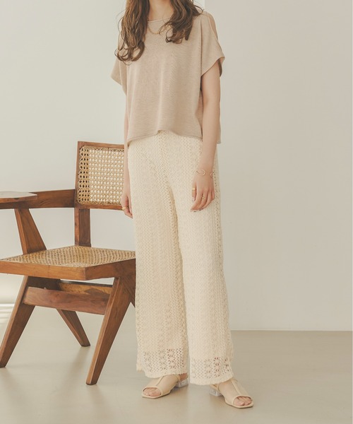 Ambre Neige(アンブルネージュ)の「レースセミフレアパンツ/【WEB/EC限定商品】(その他パンツ・レディース・ピンク/アイボリー/モカ・SMALL/MEDIUM)」の8枚目の写真