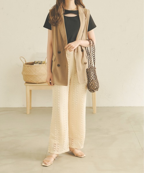 Ambre Neige(アンブルネージュ)の「レースセミフレアパンツ/【WEB/EC限定商品】(その他パンツ・レディース・ピンク/アイボリー/モカ・SMALL/MEDIUM)」の10枚目の写真