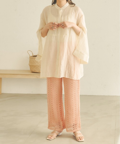 Ambre Neige(アンブルネージュ)の「レースセミフレアパンツ/【WEB/EC限定商品】(その他パンツ・レディース・ピンク/アイボリー/モカ・SMALL/MEDIUM)」の9枚目の写真