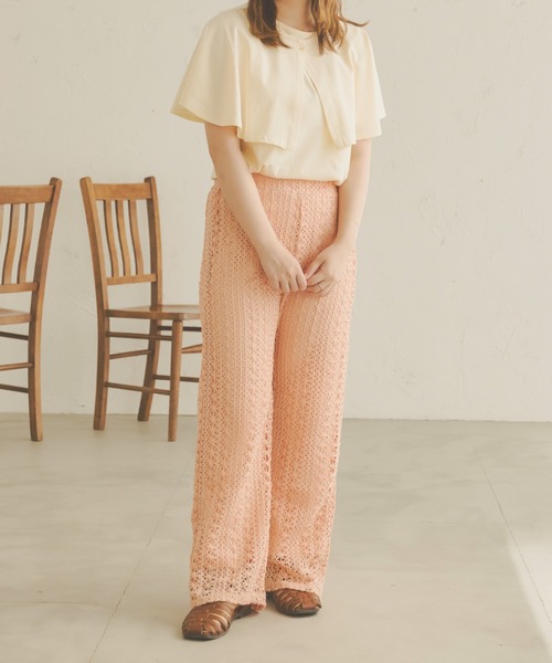 Ambre Neige(アンブルネージュ)の「レースセミフレアパンツ/【WEB/EC限定商品】(その他パンツ・レディース・ピンク/アイボリー/モカ・SMALL/MEDIUM)」の17枚目の写真