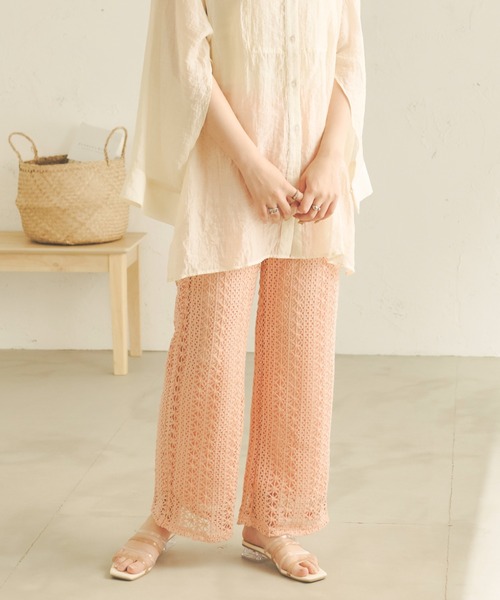 Ambre Neige(アンブルネージュ)の「レースセミフレアパンツ/【WEB/EC限定商品】(その他パンツ・レディース・ピンク/アイボリー/モカ・SMALL/MEDIUM)」の21枚目の写真