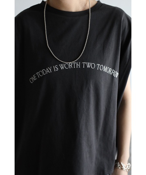 Bonjour Sagan(ボンジュールサガン)の「タックショルダー刺繍ロゴTシャツ(Tシャツ/カットソー・レディース・チャコールグレー/オフホワイト/ピンク・FREE)」の20枚目の写真