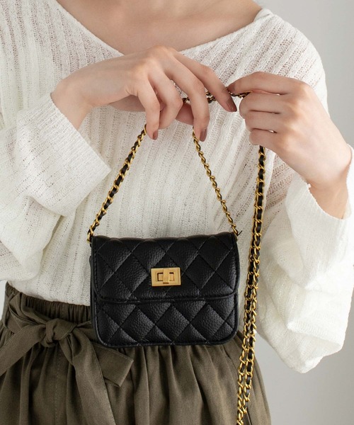 Edit Sheen（エディットシーン）の「【ZOZO限定】キルティングチェーンミニバッグ（ショルダーバッグ・レディース・ホワイト/ブラック/インディゴブルー・FREE）」の16枚目の写真