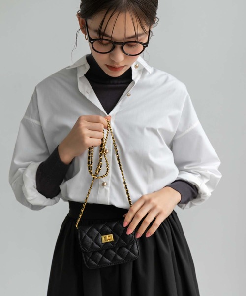 Edit Sheen（エディットシーン）の「【ZOZO限定】キルティングチェーンミニバッグ（ショルダーバッグ・レディース・ホワイト/ブラック/インディゴブルー・FREE）」の6枚目の写真
