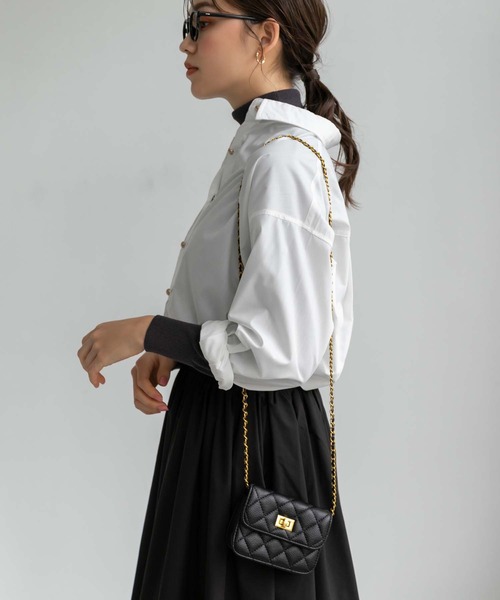 Edit Sheen（エディットシーン）の「【ZOZO限定】キルティングチェーンミニバッグ（ショルダーバッグ・レディース・ホワイト/ブラック/インディゴブルー・FREE）」の7枚目の写真