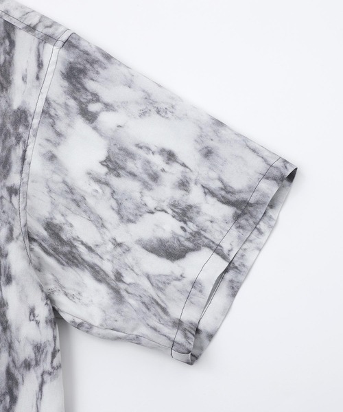 X-girl（エックスガール）の「MARBLE PRINT OPEN COLLAR SHIRT/マーブル柄 オープンカラー シャツ（シャツ/ブラウス・レディース・ブラウン/ブラック・S/M）」の12枚目の写真