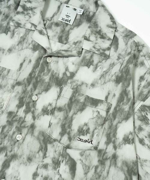 X-girl（エックスガール）の「MARBLE PRINT OPEN COLLAR SHIRT/マーブル柄 オープンカラー シャツ（シャツ/ブラウス・レディース・ブラウン/ブラック・S/M）」の20枚目の写真