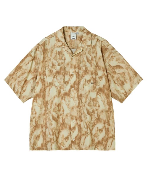 X-girl（エックスガール）の「MARBLE PRINT OPEN COLLAR SHIRT/マーブル柄 オープンカラー シャツ（シャツ/ブラウス・レディース・ブラウン/ブラック・S/M）」の15枚目の写真