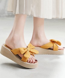 リボン付きイエローサンダル　37 テリック（TELIC）（メンズ、レディース）サンダル W-STRAP