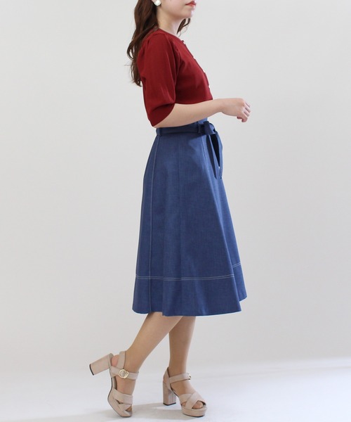 ASTORIA ODIER（アストリアオディール）の「肩タック5分袖カーディガン（カーディガン/ボレロ・レディース・ブラック/ネイビー/アイボリー/ワインレッド/キャメル・MEDIUM）」の12枚目の写真