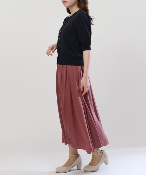 ASTORIA ODIER（アストリアオディール）の「肩タック5分袖カーディガン（カーディガン/ボレロ・レディース・ブラック/ネイビー/アイボリー/ワインレッド/キャメル・MEDIUM）」の21枚目の写真