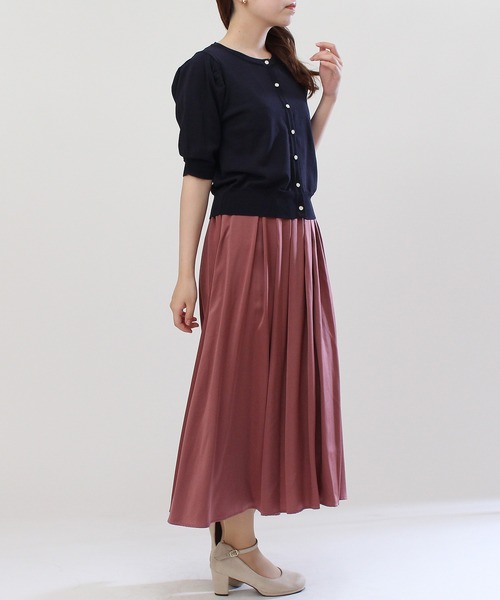 ASTORIA ODIER（アストリアオディール）の「肩タック5分袖カーディガン（カーディガン/ボレロ・レディース・ブラック/ネイビー/アイボリー/ワインレッド/キャメル・MEDIUM）」の15枚目の写真