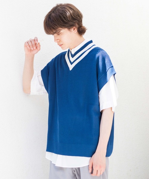 WEGO(ウィゴー)の「WEGO/リネンライクチルデンベスト(ベスト・メンズ・ブルー/ベージュ/ホワイト・LARGE/MEDIUM)」の15枚目の写真
