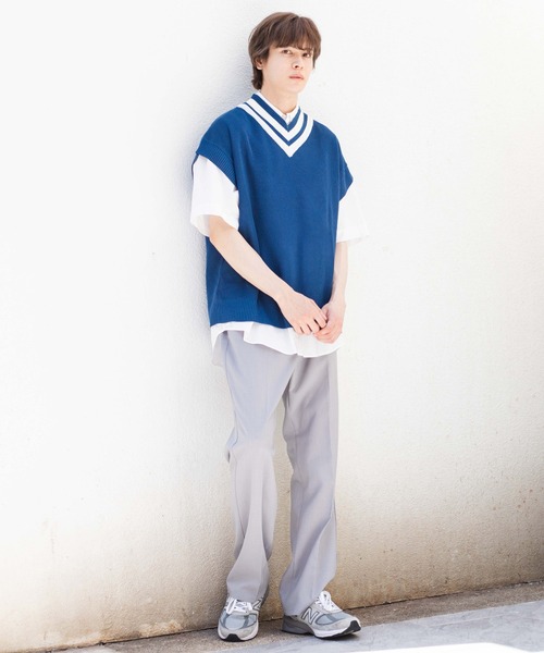 WEGO(ウィゴー)の「WEGO/リネンライクチルデンベスト(ベスト・メンズ・ブルー/ベージュ/ホワイト・LARGE/MEDIUM)」の13枚目の写真