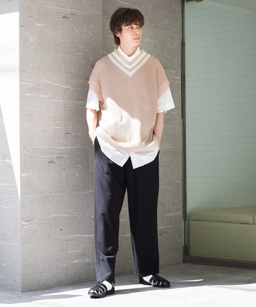 WEGO(ウィゴー)の「WEGO/リネンライクチルデンベスト(ベスト・メンズ・ブルー/ベージュ/ホワイト・LARGE/MEDIUM)」の8枚目の写真