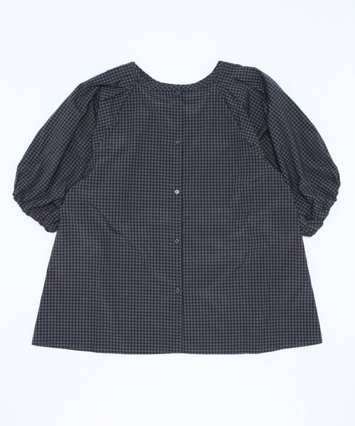 Samansa Mos2 blue（サマンサモスモスブルー）の「ギンガムタックブラウス（シャツ/ブラウス・レディース・オフホワイト/ネイビー/ブラック・ﾌﾘ-）」の7枚目の写真