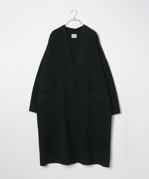 LOWRYS FARM（ローリーズファーム）の「メリノＷフェイスノーカラーコート　285287（ノーカラーコート・メンズ・チャコールグレー/グリーン・MEDIUM/LARGE）」の14枚目の写真