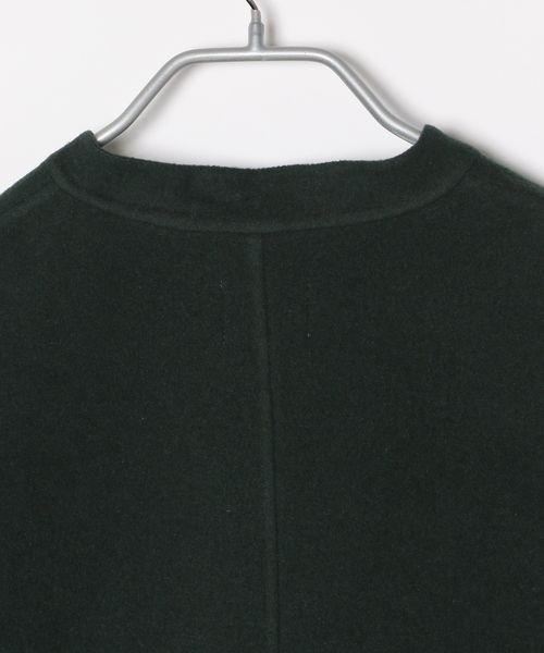 LOWRYS FARM（ローリーズファーム）の「メリノＷフェイスノーカラーコート　285287（ノーカラーコート・メンズ・チャコールグレー/グリーン・MEDIUM/LARGE）」の4枚目の写真