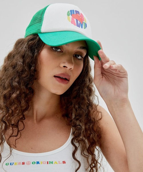 Guess(ゲス)の「GUESS Originals x J Balvin Trucker Cap(キャップ・メンズ・グリーン/ブルー・ONE SIZE)」の4枚目の写真