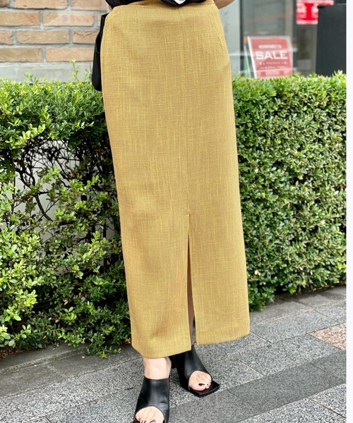 journal standard L'essage(ジャーナルスタンダードレサージュ)の「ポリエステルレーヨンカラミ タイトスカート(スカート・レディース・ブラック/イエロー・38/36)」の2枚目の写真