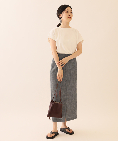 journal standard L'essage(ジャーナルスタンダードレサージュ)の「ポリエステルレーヨンカラミ タイトスカート(スカート・レディース・ブラック/イエロー・38/36)」の9枚目の写真