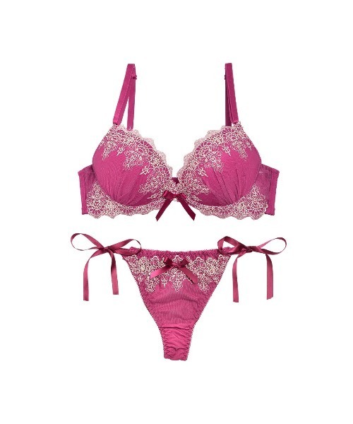 エレガント スカラップ レース ブラジャー & 紐パン Tバック ショーツ