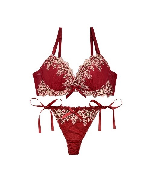 エレガント スカラップ レース ブラジャー & 紐パン Tバック ショーツ