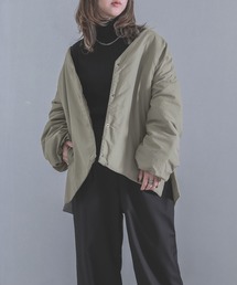 osharewalker | 『ステッチレスノーカラー中綿ジャケット』(ブルゾン)