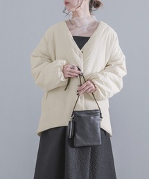 osharewalker | 『ステッチレスノーカラー中綿ジャケット』(ブルゾン)