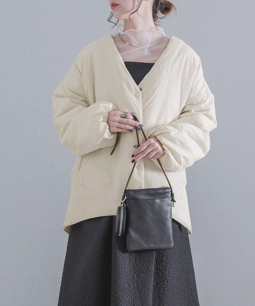 ASTRAET中綿ノーカラーブルゾン osharewalker（オシャレウォーカー）の