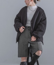 osharewalker | 『ステッチレスノーカラー中綿ジャケット』(ブルゾン)