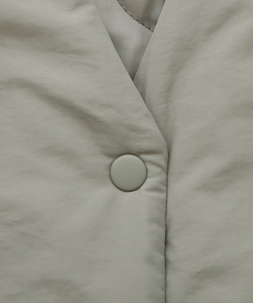 osharewalker(オシャレウォーカー)の「『ステッチレスノーカラー中綿ジャケット』(ブルゾン・レディース・ブラック/ライトカーキ/アイボリー・FREE)」の18枚目の写真