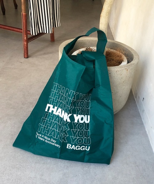 美品【BAGGU】STANDARDエコバッグ　15th THANK YOU　黒 BAGGU（バグー）の「【BAGGU/バグゥ】15th THANK YOU STANDARD