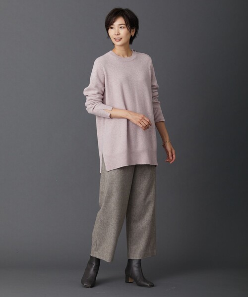 J.PRESS(ジェイプレス)の「シャンブレーツイル セミワイド パンツ(その他パンツ・レディース・ライトグレー系/ブラウン系・9/11/7)」の5枚目の写真