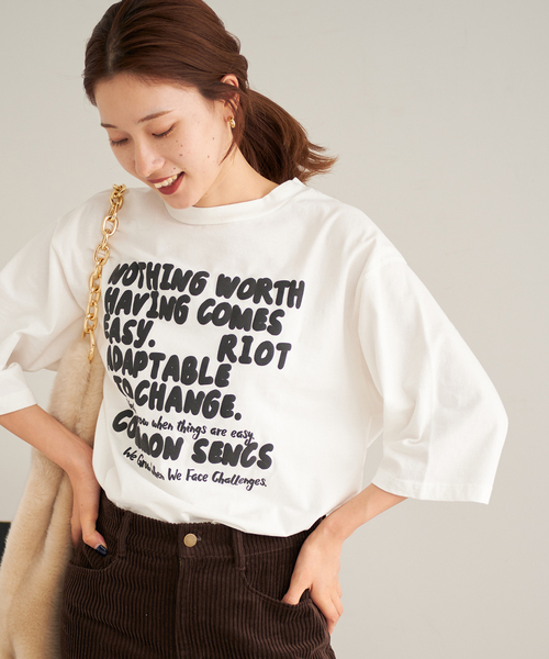 FRAMeWORK(フレームワーク)の「発砲プリントルーズTシャツ(Tシャツ/カットソー・レディース・ホワイト/ブラック・FREE)」の2枚目の写真