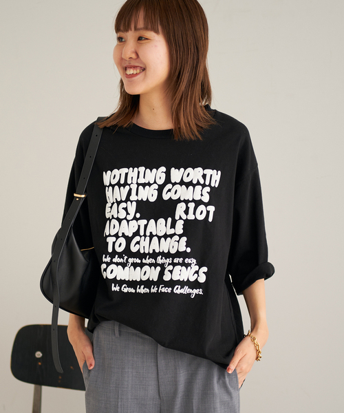 FRAMeWORK(フレームワーク)の「発砲プリントルーズTシャツ(Tシャツ/カットソー・レディース・ホワイト/ブラック・FREE)」の1枚目の写真