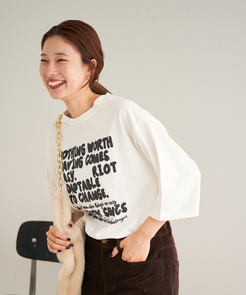 FRAMeWORK(フレームワーク)の「発砲プリントルーズTシャツ(Tシャツ/カットソー・レディース・ホワイト/ブラック・FREE)」の15枚目の写真