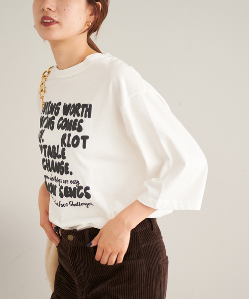 FRAMeWORK(フレームワーク)の「発砲プリントルーズTシャツ(Tシャツ/カットソー・レディース・ホワイト/ブラック・FREE)」の5枚目の写真