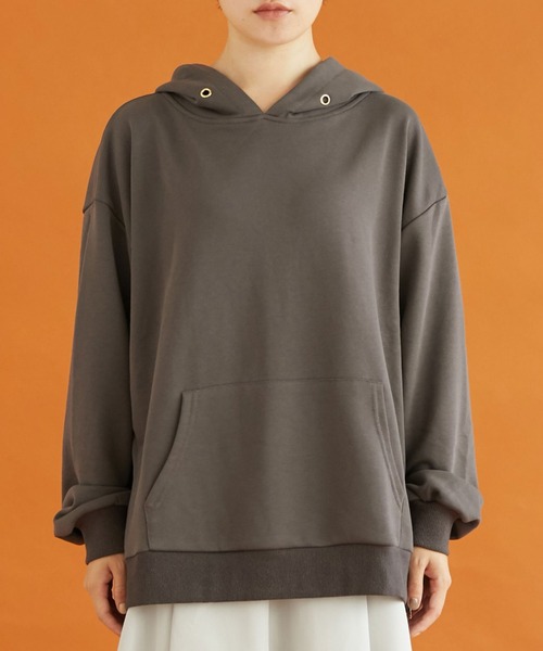 Doux archives（ドゥアルシーヴ）の「サイドジップパーカー（パーカー・レディース・チャコールグレー/オフホワイト・FREE）」の5枚目の写真