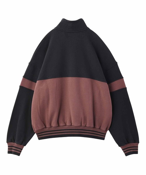 X-girl（エックスガール）の「LINE RIB ZIP UP SWEAT（スウェット・レディース・ネイビー/ブラック/バーガンディー・S/M）」の7枚目の写真