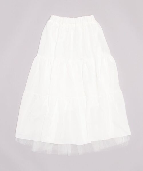 FREE STYLISTS（フリー スタイリスト）の「裾チュールティアードスカート（スカート・レディース・ホワイト/ブラック・FREE）」の3枚目の写真