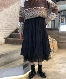 FREE STYLISTS | 裾チュールティアードスカート(スカート)