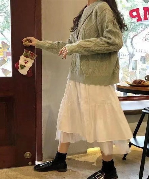 FREE STYLISTS（フリー スタイリスト）の「裾チュールティアードスカート（スカート・レディース・ホワイト/ブラック・FREE）」の9枚目の写真