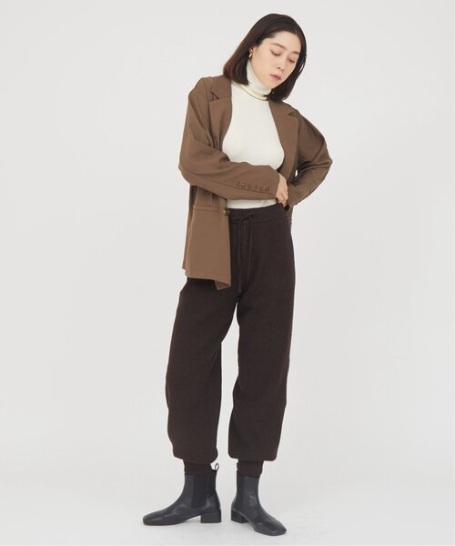 RAY CASSIN（レイカズン）の「Tales by Ray Cassin ウール混サイドラインニットパンツ（チノパンツ・レディース・ブラウン/ベージュ・FREE）」の2枚目の写真