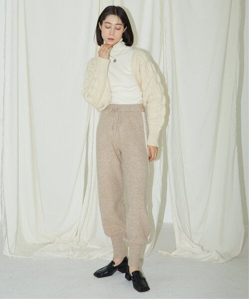 RAY CASSIN（レイカズン）の「Tales by Ray Cassin ウール混サイドラインニットパンツ（チノパンツ・レディース・ブラウン/ベージュ・FREE）」の3枚目の写真