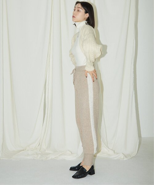 RAY CASSIN（レイカズン）の「Tales by Ray Cassin ウール混サイドラインニットパンツ（チノパンツ・レディース・ブラウン/ベージュ・FREE）」の5枚目の写真