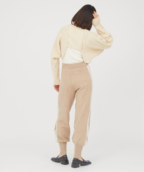 RAY CASSIN（レイカズン）の「Tales by Ray Cassin ウール混サイドラインニットパンツ（チノパンツ・レディース・ブラウン/ベージュ・FREE）」の12枚目の写真